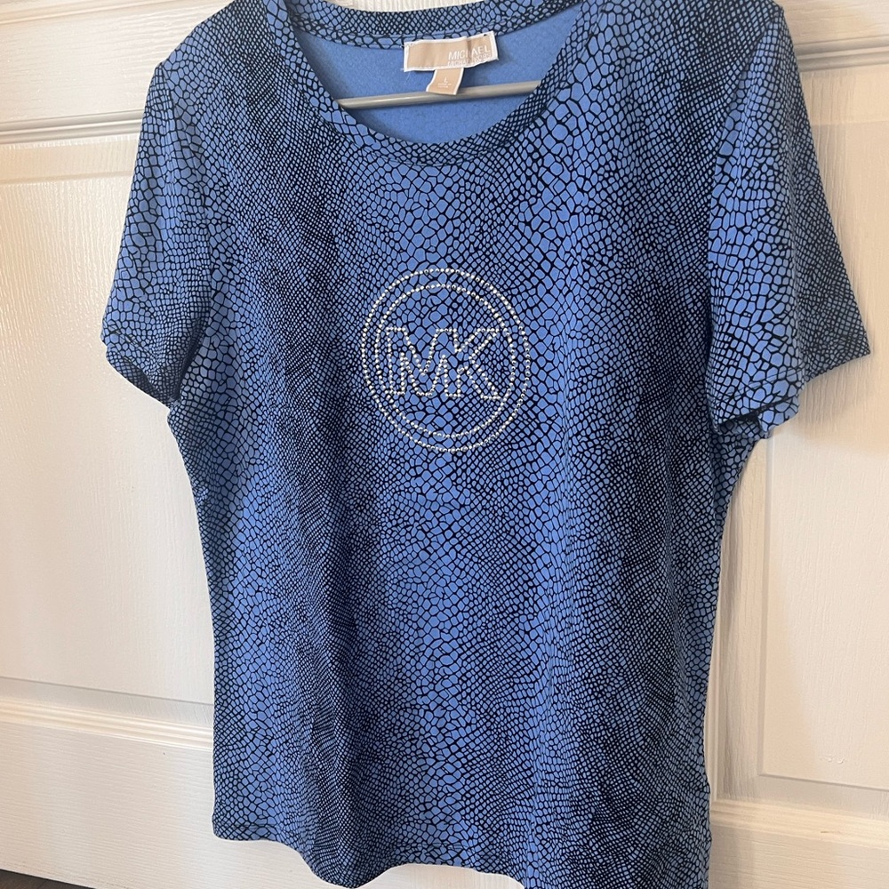 Michael Kors Blue Patterned Women's Top